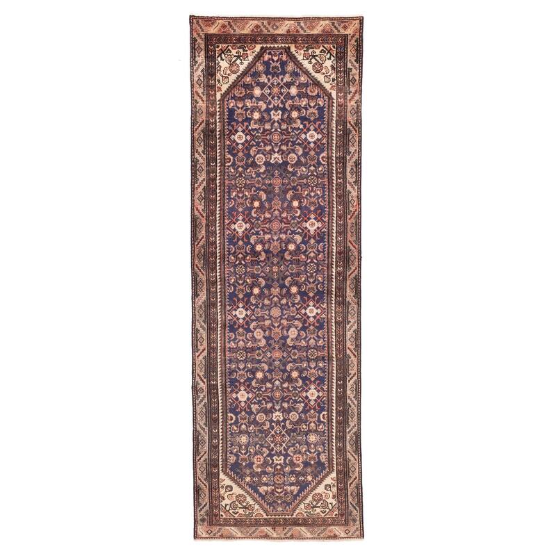 ECARPETGALLERY Hand-knotted Andelz Navy Wool Rug - 3'1 x 9'9