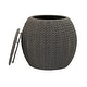 preview thumbnail 46 of 74, Household Essentials Handwoven Barrel Wicker Storage Basket Side Table - 17.0"L x 17.0"W x 19.0"H