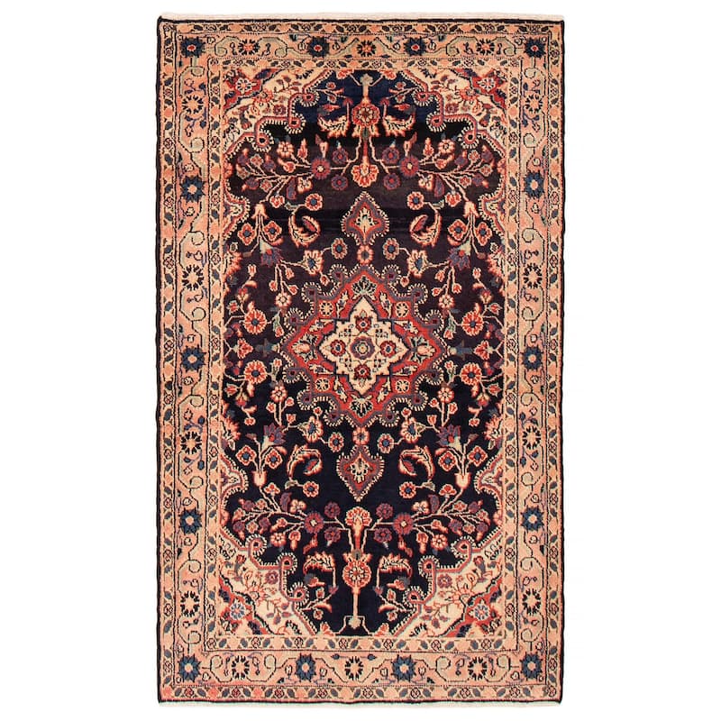 ECARPETGALLERY Hand-knotted Anatolian Vintage Navy Wool Rug - 4'0 x 6'7 - Dark Navy - 4'0 x 6'7