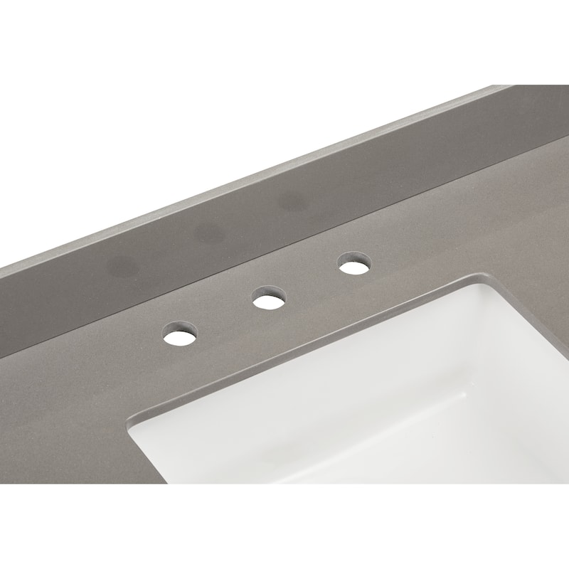 Altair Madrid Bathroom Vanity Countertop in Concrete Grey with White Sink without Vanity