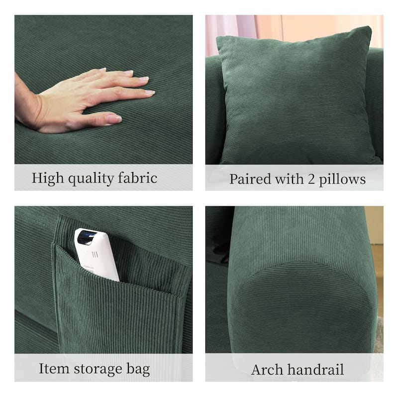 3-in-1 Convertible Sleeper Sofa with Pillows & Storage