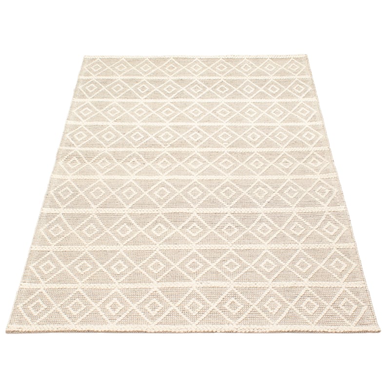 ECARPETGALLERY Braid weave Sienna Cream Wool Rug - 4'1 x 7'10