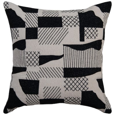 Rizzy Home Black Abstract Throw Pillow, 20x20