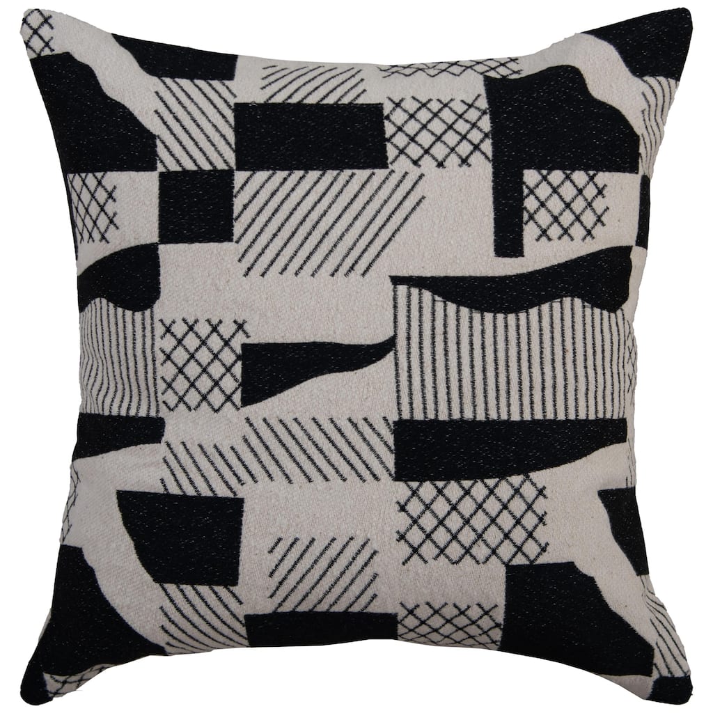 Rizzy Home Black Abstract Throw Pillow, 20x20