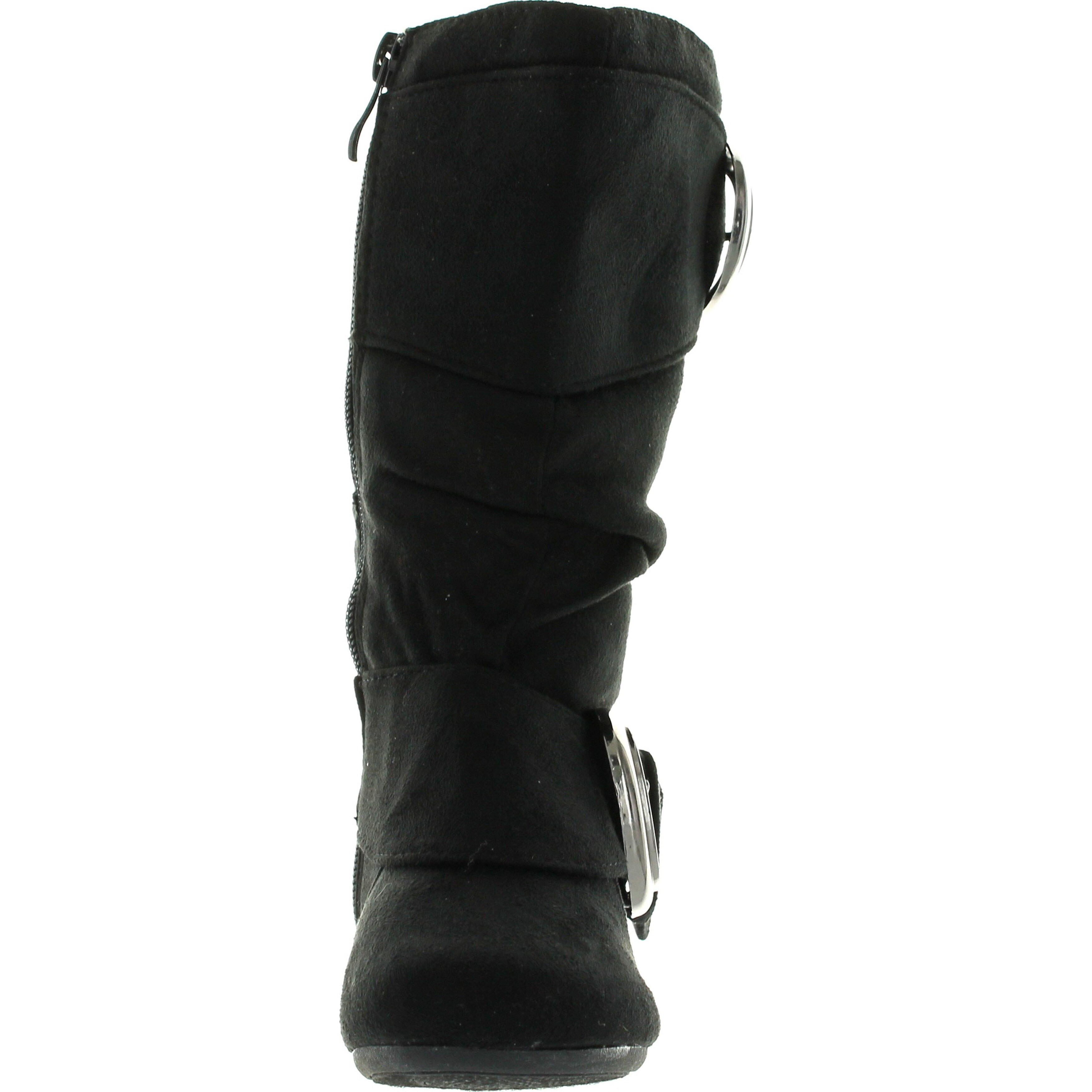 Toddler//Little Kid//Big Kid Link Girls Back Zipper /& Buckle Faux Suede Ankle Heel Booties