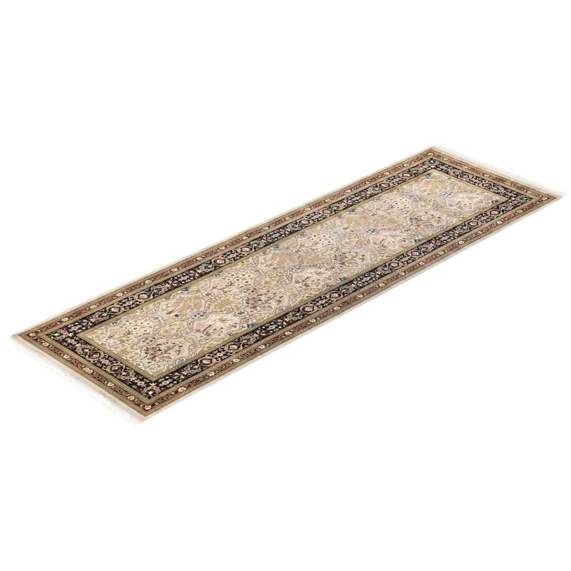 Overton One-of-a-Kind Hand-Knotted Traditional Oriental Mogul Ivory Area Rug - 2' 6" x 7' 10"