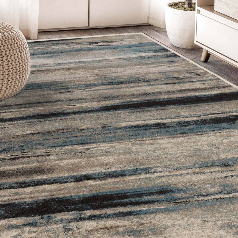 Modern Lines Abstract Striped Indoor Runner or Area Rug by Superior