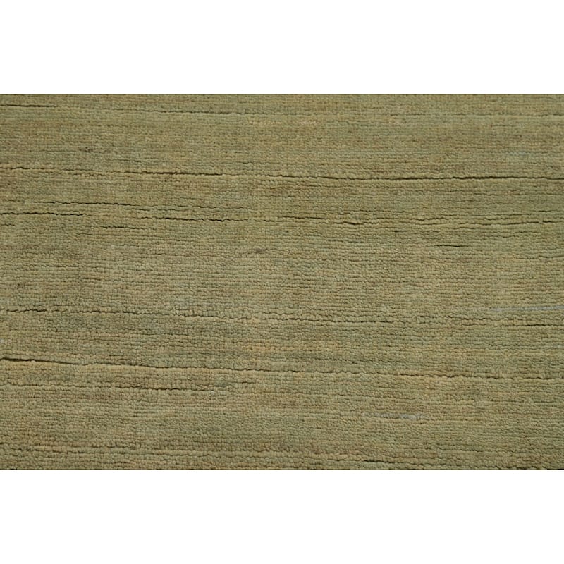 Gabbeh Modern Foyer Rug Handmade Green Accent Wool Carpet - 2'8"x 4'1"