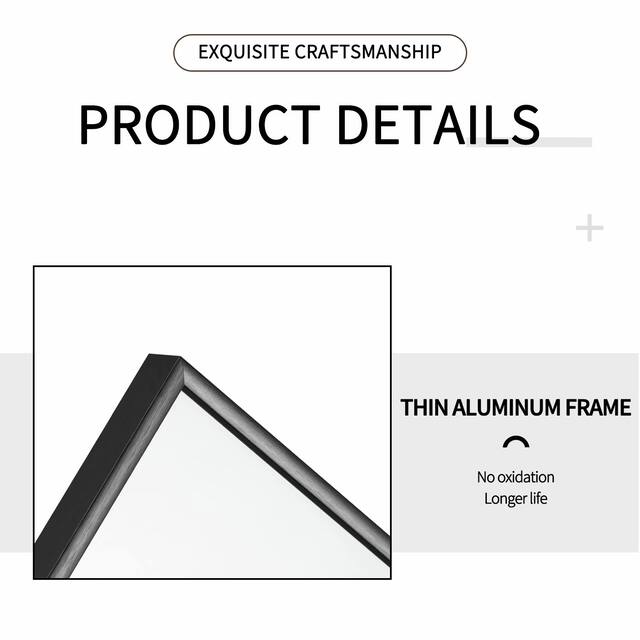 Neutypechic Accent Metal Frame Full-Length Wall-Mounted Hanging Mirror