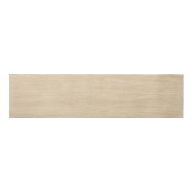 62.9" Modern Minimalist Console Table, Solid Wood Entryway Sofa Table with Metal Accents, Built-in Shelf