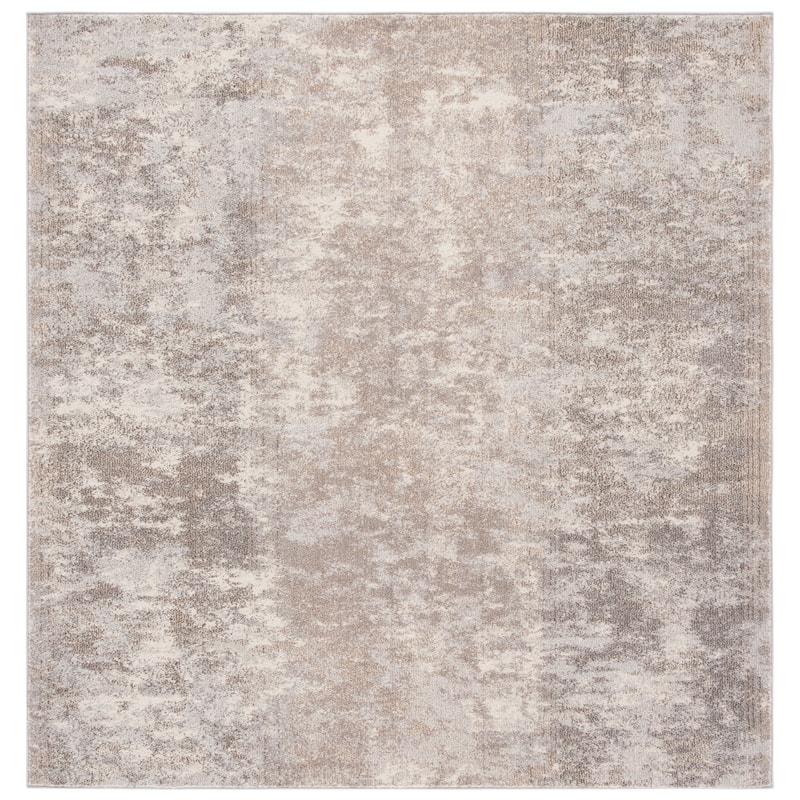 SAFAVIEH Madison Poranna Modern Abstract Rug - 3' Square - Grey/Beige - Square