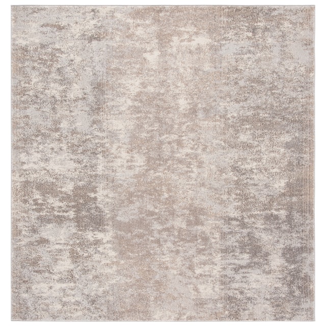 SAFAVIEH Madison Poranna Modern Abstract Rug - 4' x 4' Square - Grey/Beige