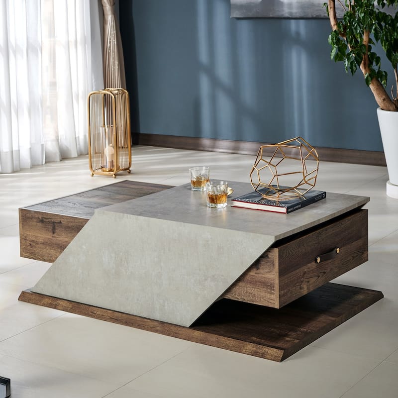 Soss Industrial 47-inch Lift-top Adjustable Coffee Table by Furniture of America - Reclaimed Oak
