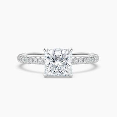 Auriya 14k Gold Princess Lab Grown Unique Loop Diamond Halo Engagement Ring 1.00 to 5.00 ct. tw. (F-G, VS)