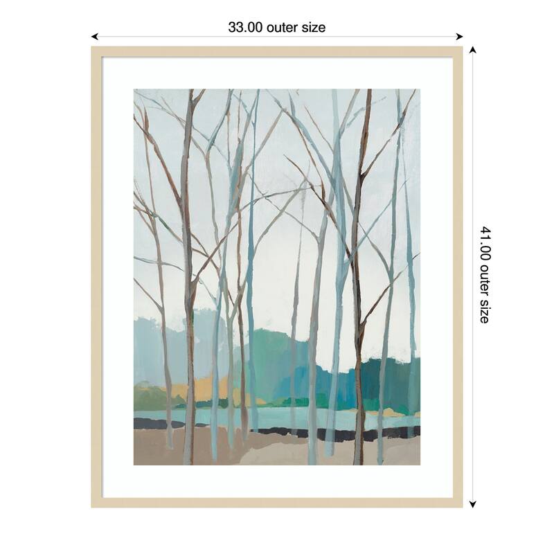 Winter Trees II by Isabelle Z Wood Framed Wall Art Print - 33 x 41 in