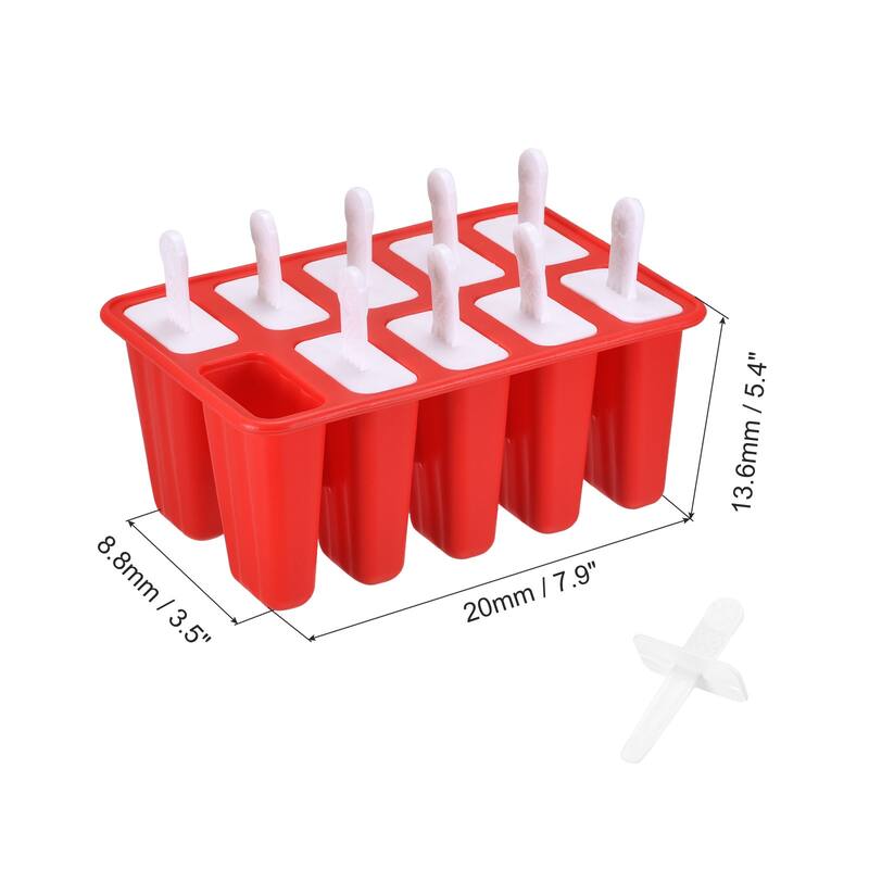 Silicone Ice Pops Molds 10Pcs, with Sticks Funnel and Cleaning Brush