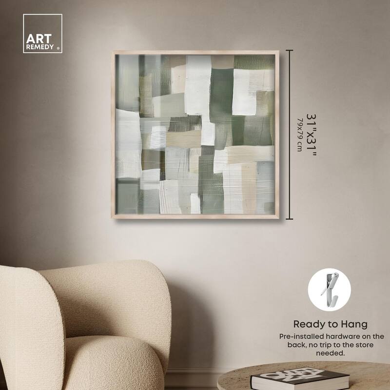 Pale Jade Green I Shadowbox by Art Remedy