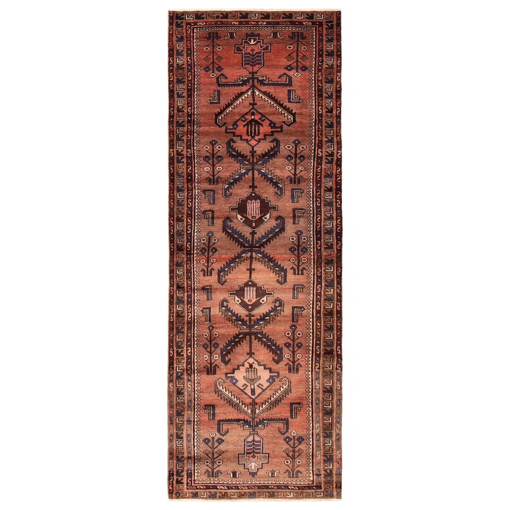 ECARPETGALLERY Hand-knotted Melis Vintage Copper Wool Rug - 3'6 x 10'3