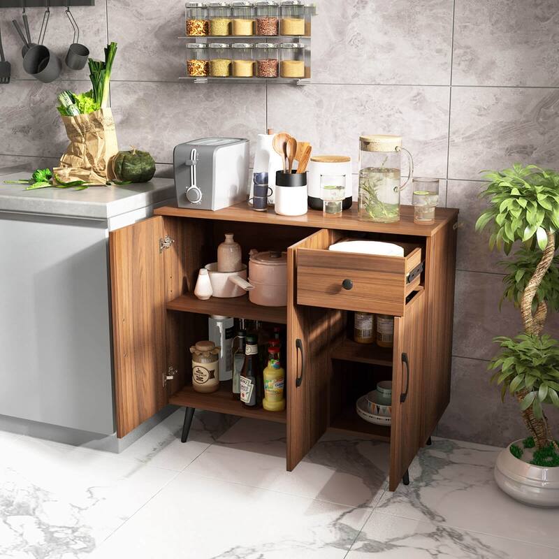 Costway Buffet Cabinet with 3 Doors & Pull-out Drawer Adjustable - See Details