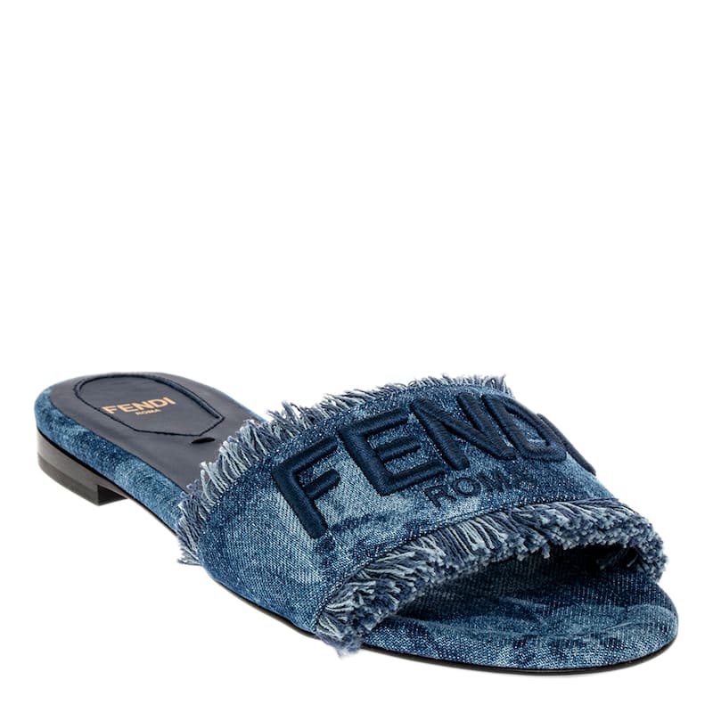 Fendi Sunshine Denim Slides - 37 EU