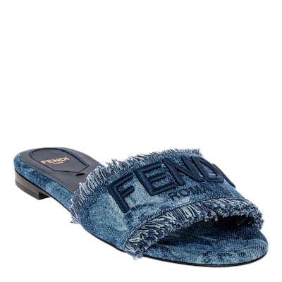 Fendi Sunshine Denim Slides