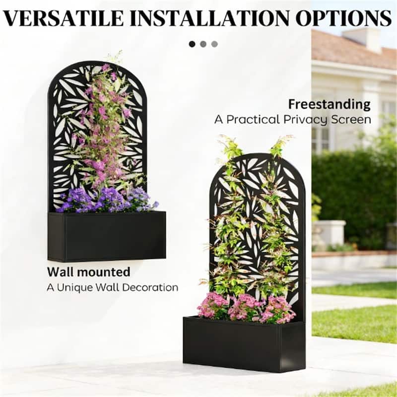 Metal Garden Bed, Plant Rack, Black