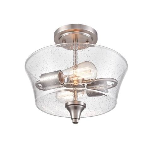 Millennium Lighting Caily 2 Light Semi-Flush Mount Ceiling Fixture in Multiple Finishes with Seeded Glass Shade