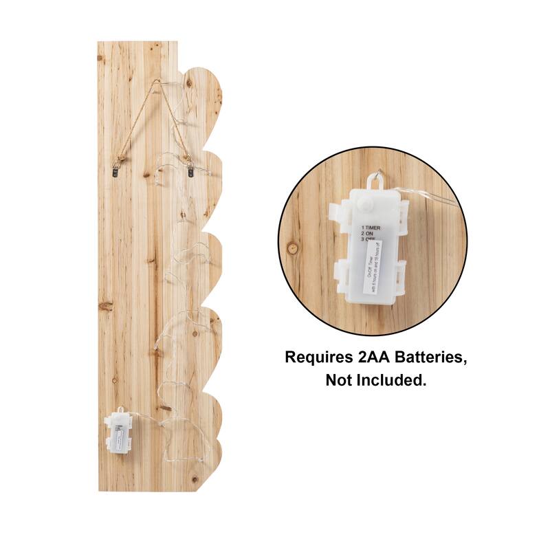 Glitzhome 36"H Valentine's Lighted Wooden Stacked Heart Porch Decor with Timer