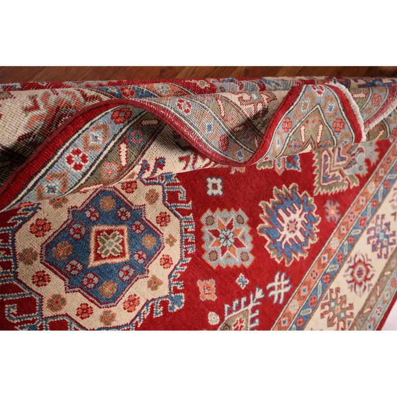 Kazak Oriental Area Rug Handmade Traditional Red Wool Carpet - 5'5" x 7'9"