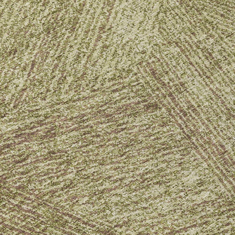 Machine Washable Indoor/ Outdoor Solid Geo Chantille Rug