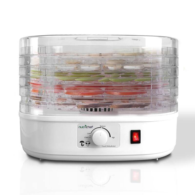 NutriChef Kitchen Countertop 5 Tray Electric Food Dehydrator Machine (2 Pack) - 6.79