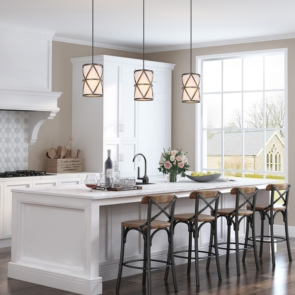 White fabric pendant light cheap