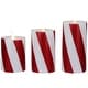 preview thumbnail 1 of 4, LED Flameless Flickering Candy Cane Wax Pillar Christmas Candles - 6" - Set of 3