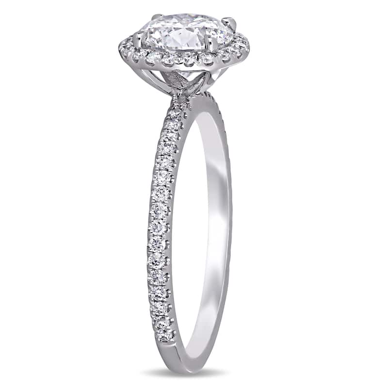 Miadora 1 1/3ct TDW Diamond Halo Engagement Ring in 14k White Gold