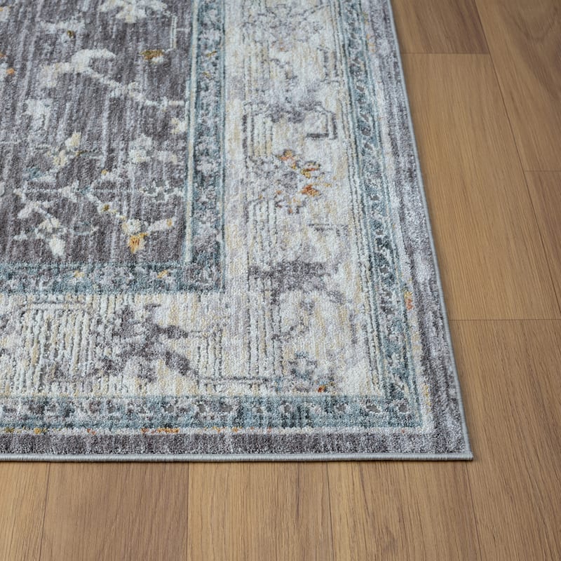 Sevita Gray/Blue Classic Traditional Indoor Area Rug