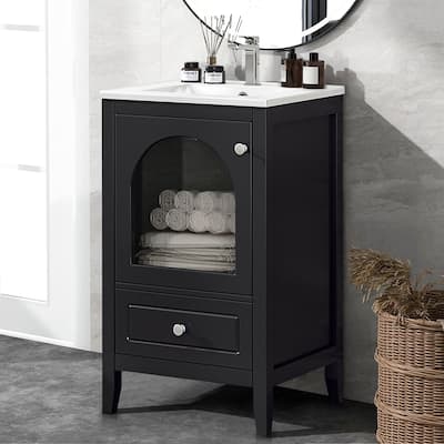 20" Bathroom Freestanding Vanity with Ceramic Sink