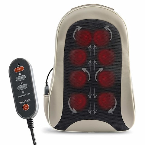 Shiatsu Portable Cordless Back Massage With Heat Deep Kneading Massager Car Seat