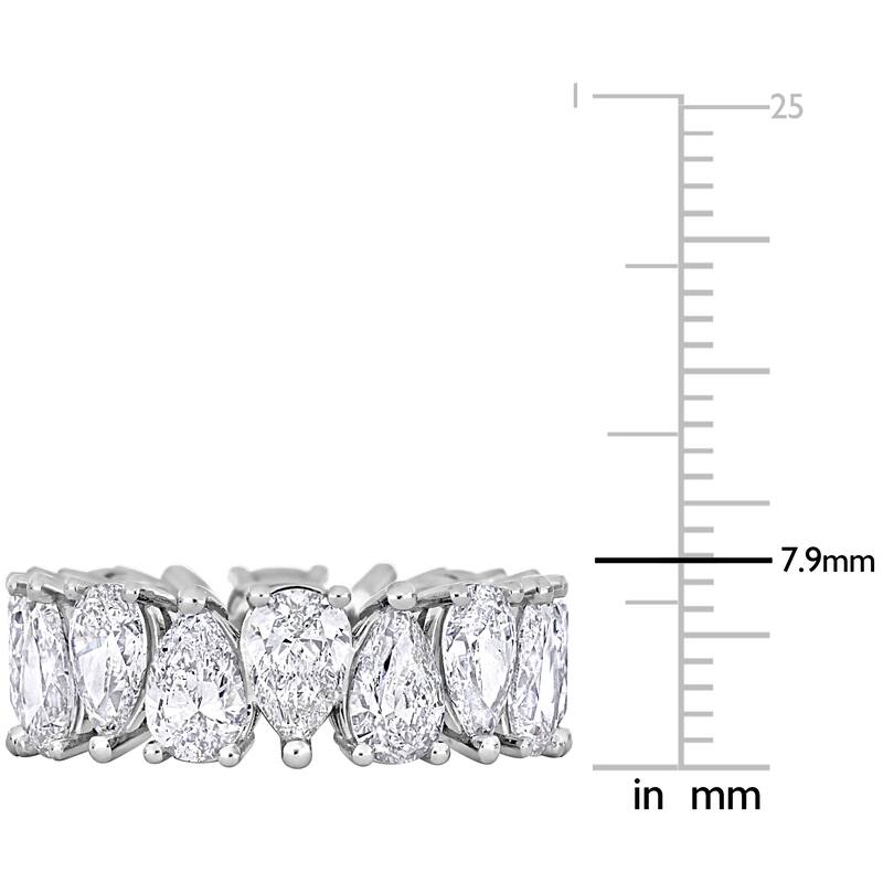 Miadora 8ct TDW Pear-Shape Diamond Eternity Ring in White Platinum