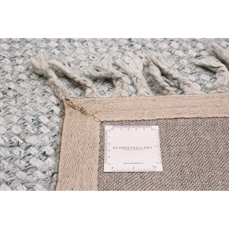 ECARPETGALLERY Braid weave Sienna Grey Wool Rug - 4'2 x 6'0