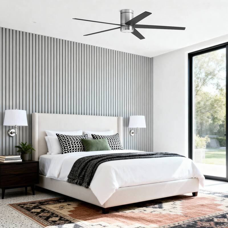 60" Honeywell Graceshire Brushed Nickel Indoor Ceiling Fan with LED Light and Remote Control, 6-Speed BLDC Motor