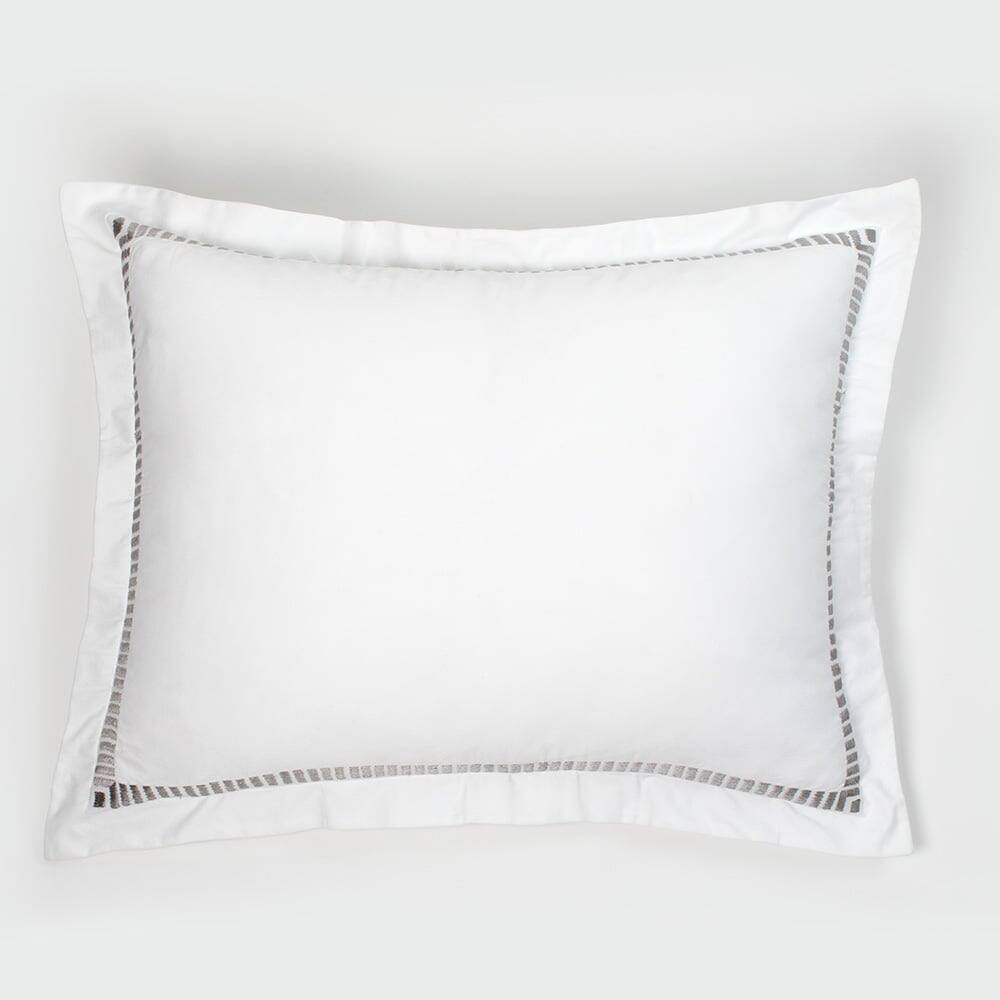 Savona Rayon Velvet, White/Grey, Sham