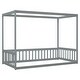 preview thumbnail 9 of 31, American Design Wooden Canopy Twin Size Floor Bed with Fence and Guardrails