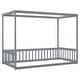 preview thumbnail 12 of 22, Nestfair Twin Size Canopy Frame Floor Bed with Fence