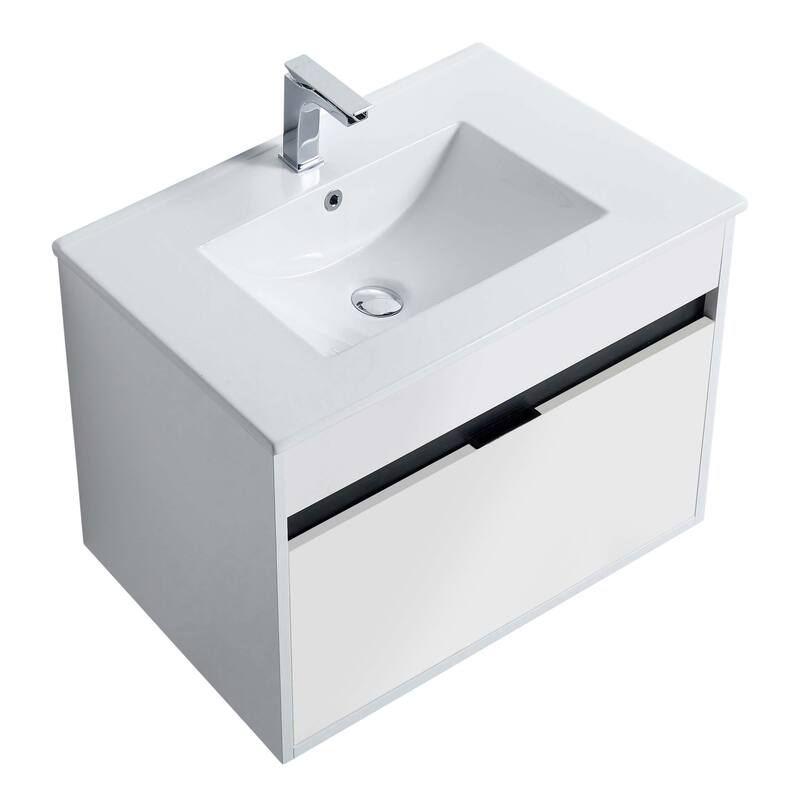 Fine Fixtures - Wall Mount Bathroom Vanity And Sink, Knob Free Design - Alpine Collection -