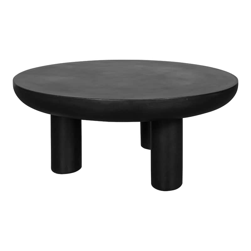 Aurelle Home Rotan Modern Concrete Round Coffee Table