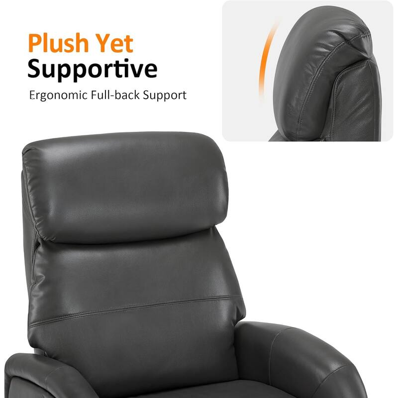 MCombo Dual Motor Power Recliner Chair for Adults, Modern Faux Leather Electric Swivel Recliner with USB Charging