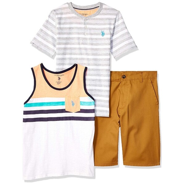 Polo Assn and Short Set Boys Sleeve T-Shirt U.S Henley
