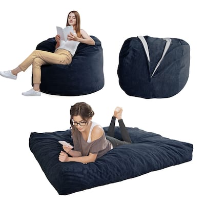 Corduroy Bean Bag Chair, Convertible Chair Folds from Bean Bag to Bed