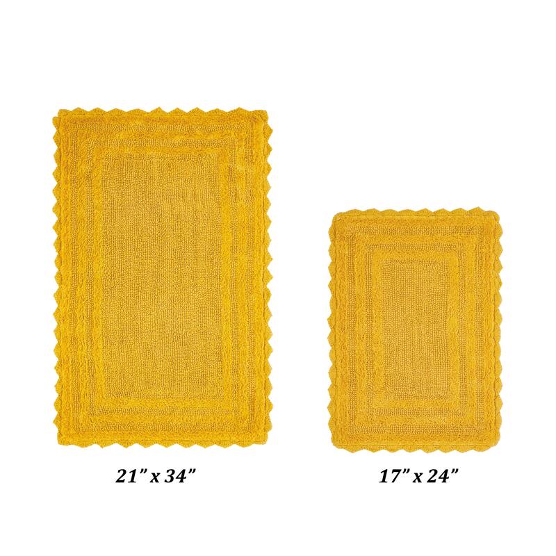 Better Trends Bath Rugs Set 100% Cotton Soft & Water Absorbent Tufted Bathroom Rug for Shower, Sink Bath Mats Lilly Crochet