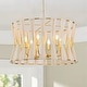 preview thumbnail 3 of 20, 6-light Modern Boho Hand-wrapped Woven Chandelier Natural Ivory Rope Fabric Drum Pendant Light